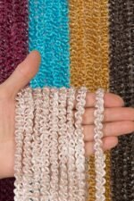 Bukle Duble Zincir Serisi Simli İp Perde - Görsel 4