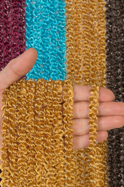 bukle duble zincir serisi simli İp perde