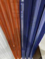 Turuncu - Beyaz - Lacivert Tül Dikey Perde - Görsel 2