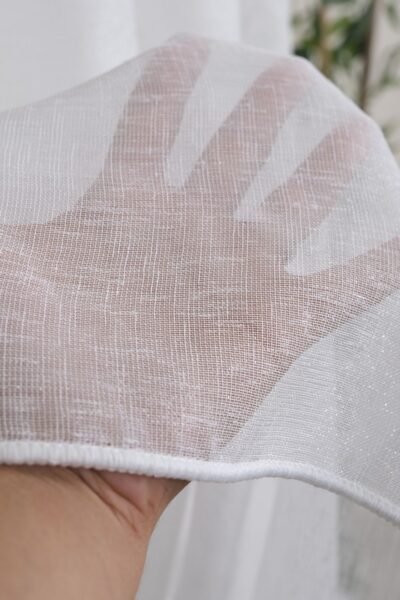 Simli Foldet Tül Perde